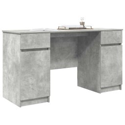 vidaXL Bureau Betongrijs 140 x 49 x 76 cm Bewerkt hout