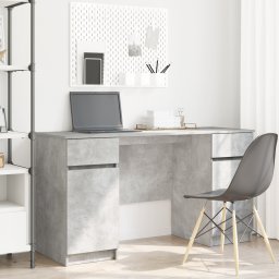 vidaXL Bureau Betongrijs Bewerkt hout 140 x 49 x 76 cm