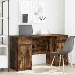 vidaXL Bureau Gerookt eiken Bewerkt hout 140 x 49 x 76 cm