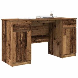 vidaXL Bureau Oud hout 140 x 49 x 76 cm Bewerkt hout