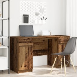 vidaXL Bureau Oud hout Bewerkt hout 140 x 49 x 76 cm