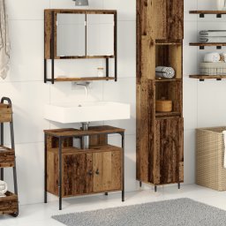 vidaXL Badkamermeubelset 2 st Bruin Bewerkt hout