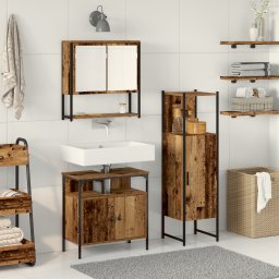 vidaXL Badkamermeubelset 3 st Bruin Bewerkt hout