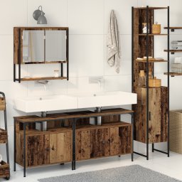 vidaXL Badkamermeubelset 4 st Oud Hout Bewerkt hout