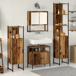 vidaXL Badkamermeubelset 4 st Oud Hout 33 x 33 x 185,5 cm Bewerkt hout