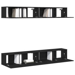 vidaXL Tv-meubelset 4 st 100 x 30 x 30 cm Zwart Eiken
