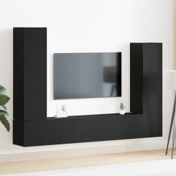 vidaXL Tv-meubelset 6 st Zwart Eiken Bewerkt hout