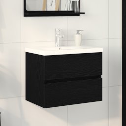 vidaXL Badkamertenk te kast Zwart Eiken 60 x 39 x 62 cm Bewerkt hout