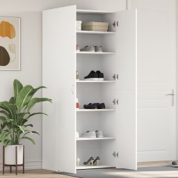 vidaXL Schoenenkast 80 x 35.5 x 180 cm Bewerkt hout Wit