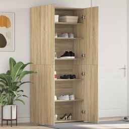 vidaXL Schoenenkast 80 x 35.5 x 180 cm Bewerkt hout Bruin