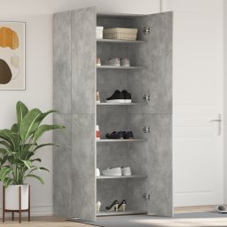 vidaXL Schoenenkast 80 x 35.5 x 180 cm Bewerkt hout Grijs