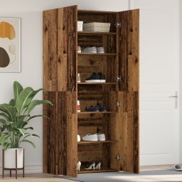 vidaXL Schoenenkast 80 x 35.5 x 180 cm Bewerkt hout Bruin