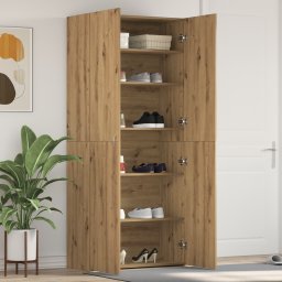vidaXL Schoenenkast 80 x 35.5 x 180 cm Bewerkt hout Bruin