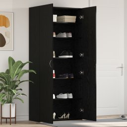 vidaXL Schoenenkast 80 x 35.5 x 180 cm Bewerkt hout Zwart