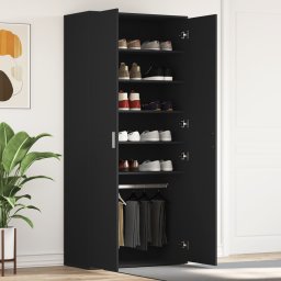 vidaXL Schoenenkast 80 x 39 x 178 cm Bewerkt hout Zwart