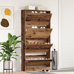 vidaXL Schoenenkast 80 x 21 x 163,5 cm Bewerkt hout Oudhout