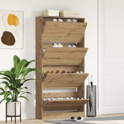 vidaXL Schoenenkast 80 x 21 x 163,5 cm Bewerkt hout Artisan Eiken