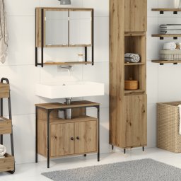 vidaXL Badkamermeubelset 2 st Bruin Bewerkt hout