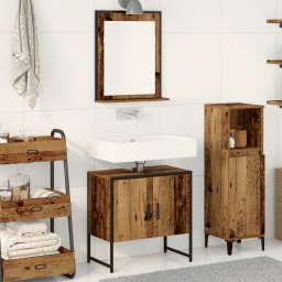 vidaXL Badkamermeubelset 2 st Bruin Bewerkt hout