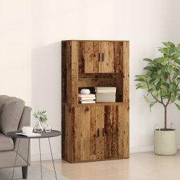 vidaXL Hoge kast Oudhout 80 x 33 x 150 cm Bewerkt hout