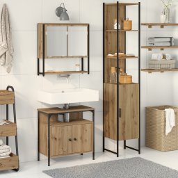 vidaXL Badkamermeubelset 3 st Artisan Eiken 33 x 33 x 185,5 cm