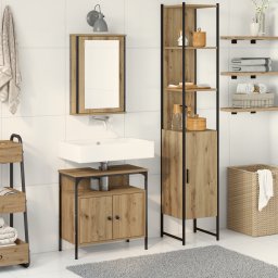 vidaXL Badkamermeubelset 3 st Artisan Eiken 33 x 33 x 185,5 cm