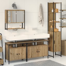 vidaXL Badkamermeubelset 4 st Artisan Eiken Bewerkt hout