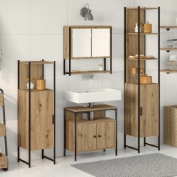 vidaXL Badkamermeubelset 4 st Artisan Eiken 33 x 33 x 185,5 cm