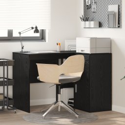 vidaXL Hoekbureau met lade met plank Zwart Eiken 102 x 88 x 75 cm