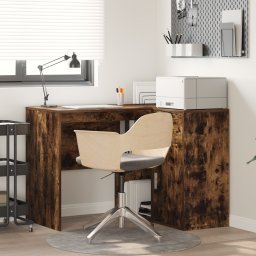 vidaXL Hoekbureau met lade met plank Gerookt eiken 102 x 88 x 75 cm