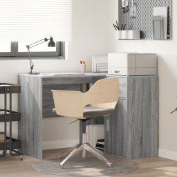 vidaXL Hoekbureau met lade met plank Grijs Sonoma 102 x 88 x 75 cm