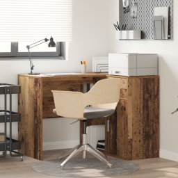 vidaXL Hoekbureau met lade met plank Oudhout 102 x 88 x 75 cm