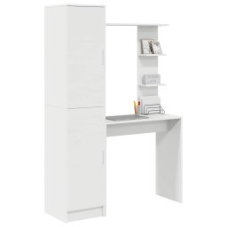 vidaXL Bureau met plank met opslag met de deur 2 st Wit