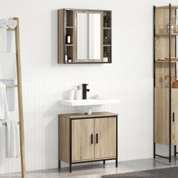 vidaXL Badkamermeubelset 2 st Bruin 60 x 30 x 60 cm Bewerkt hout