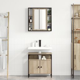 vidaXL Badkamermeubelset 2 st Bruin 60 x 30 x 60 cm Bewerkt hout