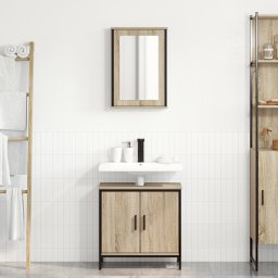 vidaXL Badkamermeubelset 2 st Bruin 60 x 30 x 60 cm Bewerkt hout