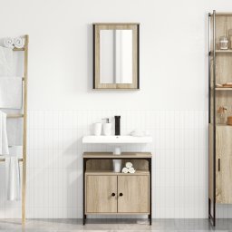 vidaXL Badkamermeubelset 2 st Bruin 60 x 30 x 60 cm Bewerkt hout