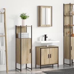 vidaXL Badkamermeubelset 3 st Bruin 60 x 30 x 60 cm Bewerkt hout