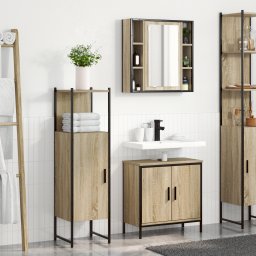 vidaXL Badkamermeubelset 3 st Bruin 60 x 30 x 60 cm Bewerkt hout