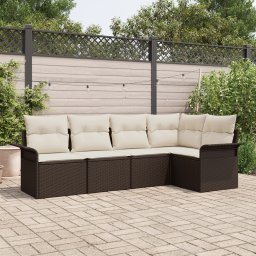 vidaXL Tuin Sofa Set 5 st Bruin poly rattan