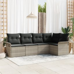 vidaXL Tuin Sofa Set 5 st poly rattan