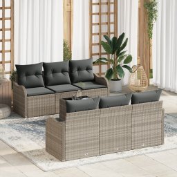 vidaXL Tuin Sofa Set Lichtgrijs 55 x 55 x 37 cm poly rattan