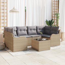 vidaXL Tuin Sofa Set Beige 55 x 55 x 37 cm poly rattan