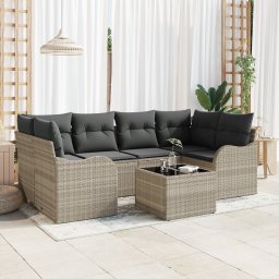 vidaXL Tuin Sofa Set Lichtgrijs 55 x 55 x 37 cm poly rattan