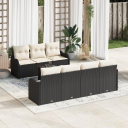 vidaXL Tuin Sofa Set Zwart 55 x 55 x 37 cm poly rattan