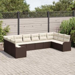 vidaXL Tuin Sofa Set Bruin 344 x 177,5 x 85 cm poly rattan