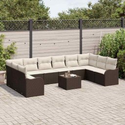 vidaXL Tuin Sofa Set Bruin 55 x 55 x 37 cm poly rattan