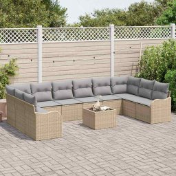 vidaXL Tuin Sofa Set Beige 55 x 55 x 37 cm poly rattan