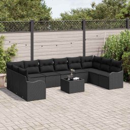 vidaXL Tuin Sofa Set Zwart 55 x 55 x 37 cm poly rattan