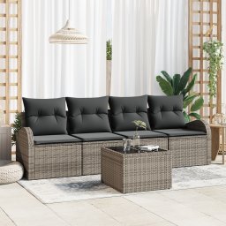 vidaXL Tuin Sofa Set Grijs 55 x 55 x 37 cm poly rattan